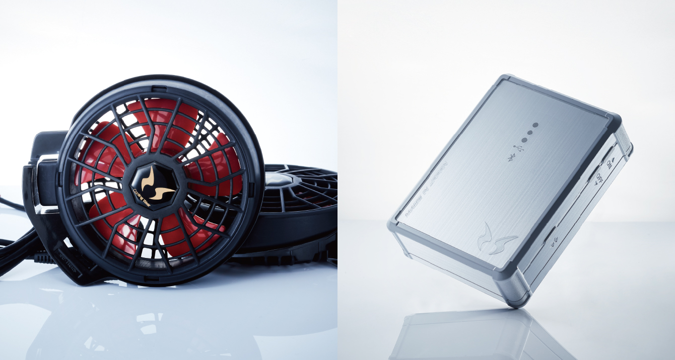 バッテリーとハイパワーファン