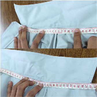 衿廻りの測り方(ブルゾンの場合)
