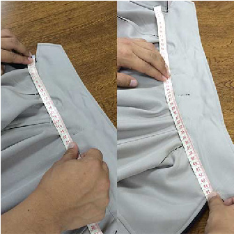 衿廻りの測り方(ブルゾンの場合)